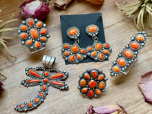 Sterling Silver Orange Spiny Oyster Cluster Ring – Size 9 – Artist Shay Pfeiffer