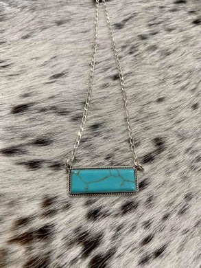 Turquoise bar necklace