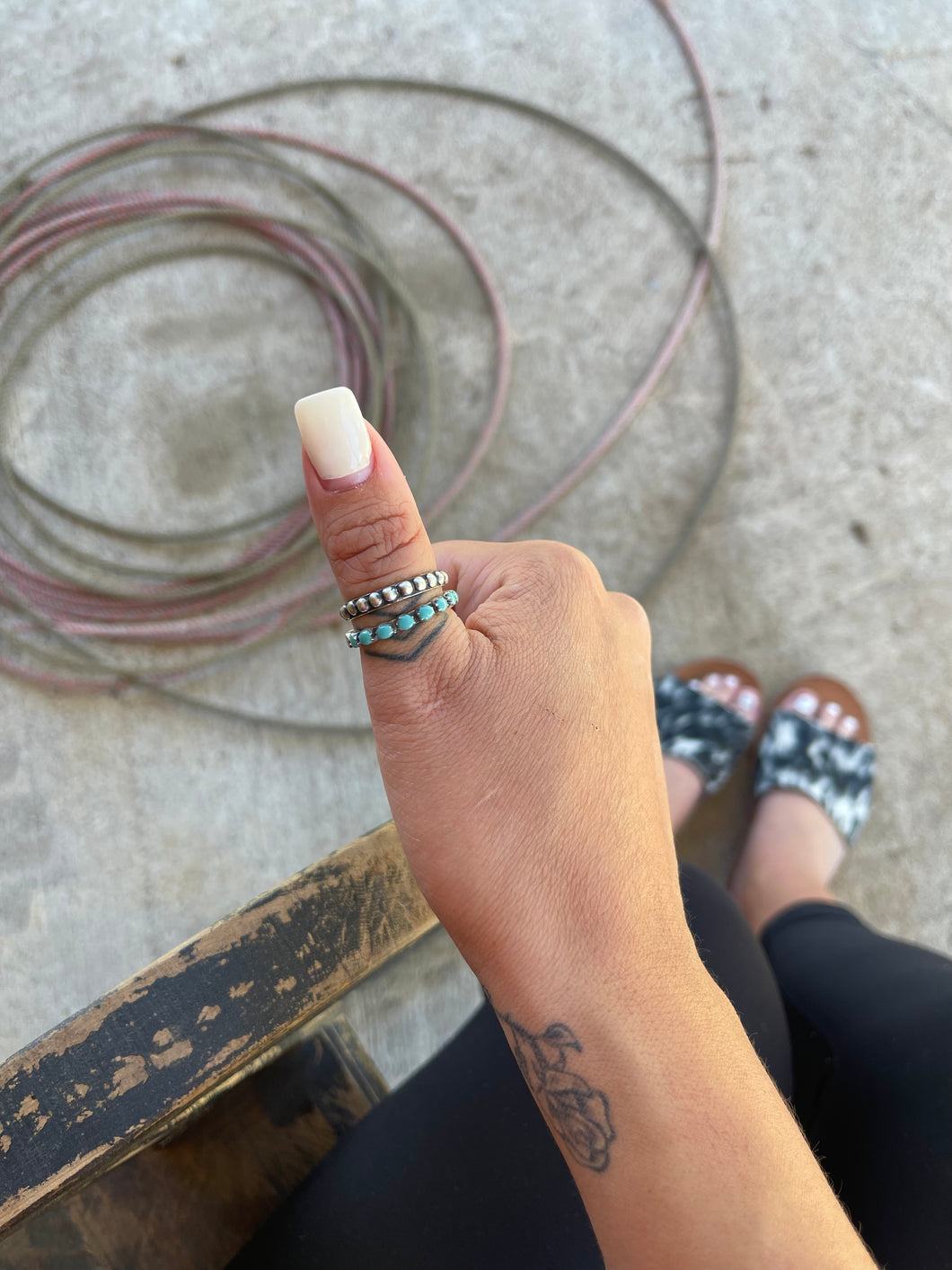 Thin silver stacker ring