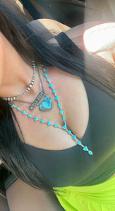 Large stone turquoise necklace