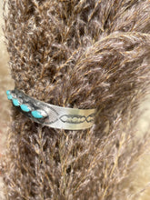 Stamped/turquoise cuff